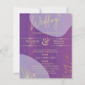 Papier Mariage BUDGET Inviter Lavender Purple Gold (Devant)