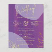 Papier Mariage BUDGET Inviter Lavender Purple Gold (Devant)