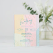 Papier Mariage BUDGET Inviter Turquoise Rose Gold Abstrai (Debout devant)
