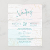 Papier Mariage BUDGET Inviter Turquoise Rose Gold Abstrai (Devant)