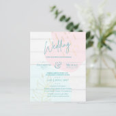 Papier Mariage BUDGET Inviter Turquoise Rose Gold Abstrai (Debout devant)