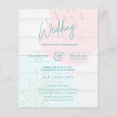 Papier Mariage BUDGET Inviter Turquoise Rose Gold Abstrai (Devant)
