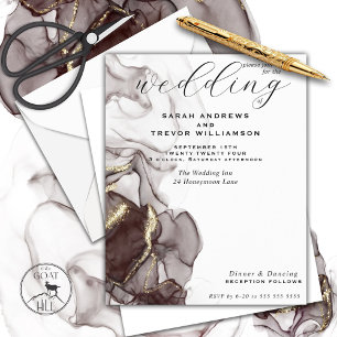 Papier Mariage Budget Mahogany Encre d'alcool