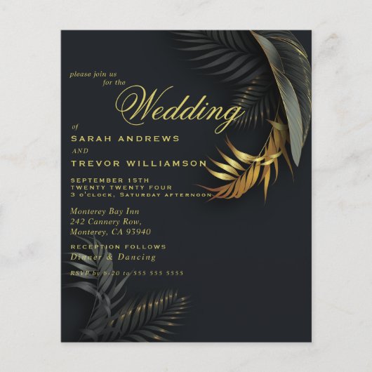 Papier Mariage Budget Merveilleux Black Et Gold Fermes (Devant)
