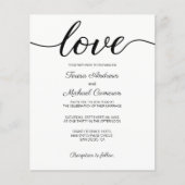 Papier Mariage budget moderne chic noir et blanc (Devant)