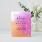 Papier Mariage budget moderne Orange rose Fade vert (Debout devant)