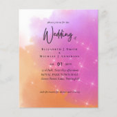 Papier Mariage budget moderne Orange rose Fade vert (Devant)