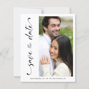 Papier Mariage Budget Moderne Script Minimaliste Photo