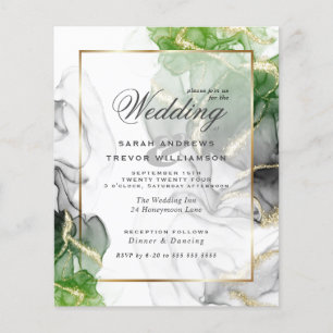 Papier Mariage Budget Or Onyx Emerald Green Ink2