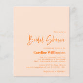 Papier Mariage Budget Orange Blush Abstrait Damier (Devant)