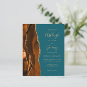 Papier Mariage Budget Orange Brûlé Agate Sarcelle (Debout devant)