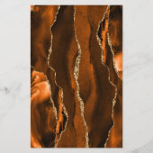 Papier Mariage Budget Orange Brûlé Vert Agate Or (Dos)