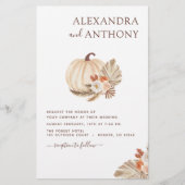 Papier Mariage Budget Pampas Citrouille blanc Grass  (Devant)