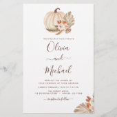 Papier Mariage Budget Pampas Citrouille blanc Grass  (Devant)