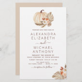 Papier Mariage Budget Pampas Citrouille blanc Grass  (Devant / Derrière)