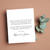 Papier Mariage Budget Photo Arrière Cadre Merci