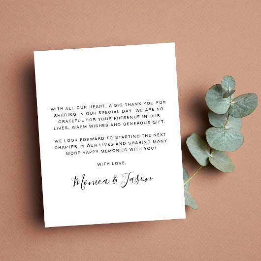 Papier Mariage Budget Photo Arrière Cadre Merci