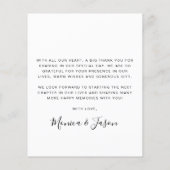 Papier Mariage Budget Photo Arrière Cadre Merci (Dos)