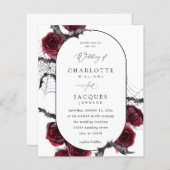 Papier Mariage Budget Red Rose Halloween chauves-souris - (Devant / Derrière)