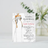 Papier Mariage Budget Robe de douche nuptiale Invitation (Debout devant)