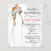 Papier Mariage Budget Robe de douche nuptiale Invitation (Devant)