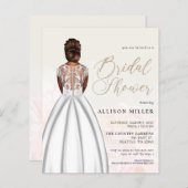 Papier Mariage Budget Robe de douche nuptiale Invitation (Devant / Derrière)
