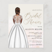 Papier Mariage Budget Robe de douche nuptiale Invitation (Devant)