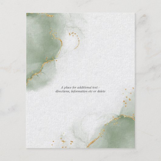 Papier Mariage Budget Sage Vert Abstrait Ciels marbrés (Dos)
