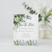 Papier MARIAGE BUDGET SAVE DATES - Eucalyptus VERT (Debout devant)