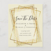 Papier MARIAGE BUDGET SAVE DATES Gold Parties scintillant (Devant)