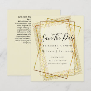 Papier MARIAGE BUDGET SAVE DATES Gold Parties scintillant
