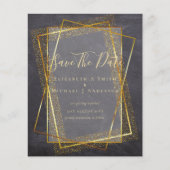 Papier MARIAGE BUDGET SAVE DATES Gold Parties scintillant (Devant)