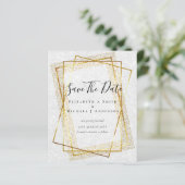 Papier MARIAGE BUDGET SAVE DATES Gold Parties scintillant (Debout devant)