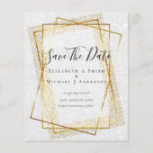 Papier MARIAGE BUDGET SAVE DATES Gold Parties scintillant (Devant)
