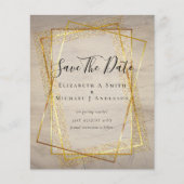 Papier MARIAGE BUDGET SAVE DATES Gold Support postal (Devant)