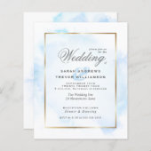 Papier Mariage Budget Sky Blue Watercolor Laver (Devant / Derrière)