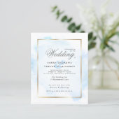 Papier Mariage Budget Sky Blue Watercolor Laver (Debout devant)