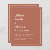 Papier MARIAGE BUDGET Terracotta Monochrome (Devant / Derrière)