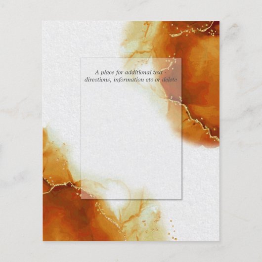 Papier Mariage Budget Topaz Gold Marble Abstrait Invitati (Dos)