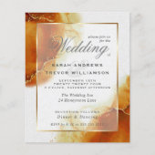 Papier Mariage Budget Topaz Gold Marble Abstrait Invitati (Devant)
