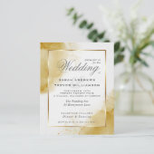 Papier Mariage Budget Toscane Jaune Or Marbre Abstrait (Debout devant)