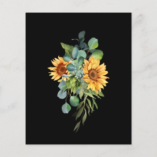 Papier Mariage budget tournesol eucalyptus noir (Dos)