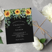 Papier Mariage budget tournesol eucalyptus noir