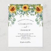 Papier Mariage budget tournesol eucalyptus vin rouge (Devant)