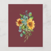 Papier Mariage budget tournesol eucalyptus vin rouge (Dos)