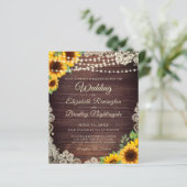 Papier Mariage Budget Tournesol Lumières en bois Dentelle (Debout devant)