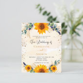 Papier Mariage budget tournesol rustique eucalyptus or (Debout devant)