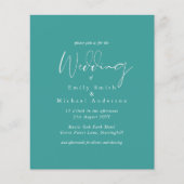 Papier Mariage budget turquoise bleu blanc (Devant)