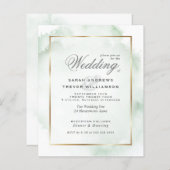 Papier Mariage budget vert pâle Laver (Devant / Derrière)