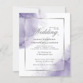 Papier Mariage budgétaire Amethyst Purple Silver Abstrait (Devant)